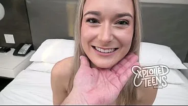 Pretty Blonde College Girl Gets Her Shaved Cunt FILLED With a Hot Creampie