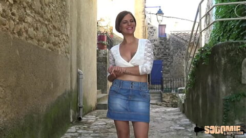Marie, beautiful naughty girl, gets caught in a gang bang