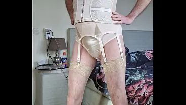 Crossdresser In Vintage Girdle Gets A Tight Fuck