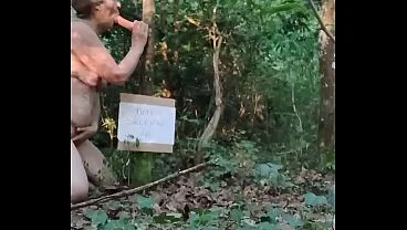 Public Slut French Frenchie Sucks Cock Outside