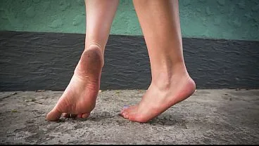 Walking Barefoot On Concrete Dirty Soles Fetish