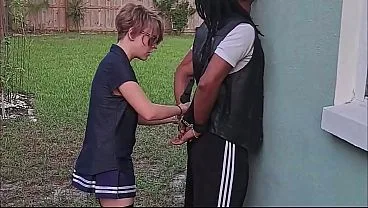 Blonde Slut Locks Up Black Men