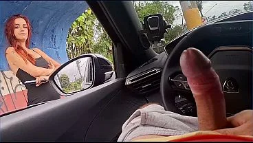 Risky Public Masturbation at Bus Stop