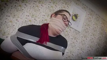BBW Lacey Wrapgagged in Sweater and Pantyhose