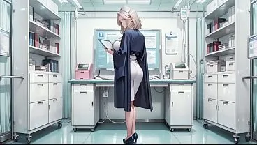 AI Blonde Nurse Hospital Corridor Fucking