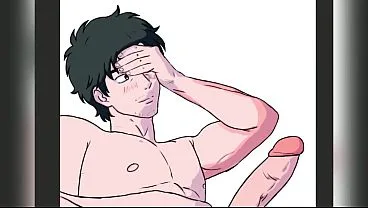 Nakamura Blushes Showing Huge Cock to Hirose Yaoi Art