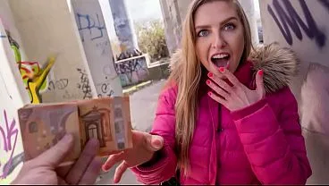 Blonde Sucks Cock for Cash Then Takes It Doggy