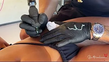 Brazilian Pays for Tattoo with Hot Pussy