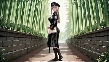 Blonde Valkyrie Undresses in Bamboo Grove